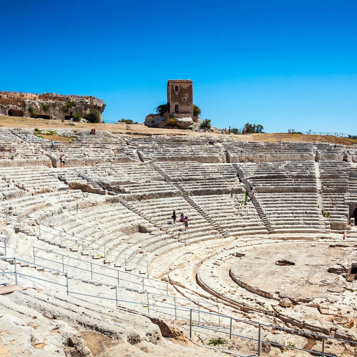 ancient greek theater in Syracuse, Parco Archeologico della Neapolis, Sicily, Italy, Unesco world heritage list